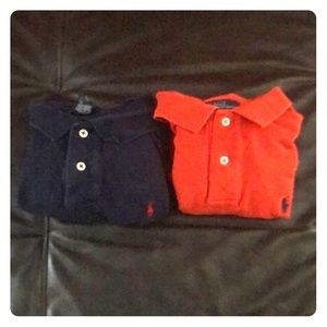 Lot of 2 boys Polo shirts in Navy and Orange
